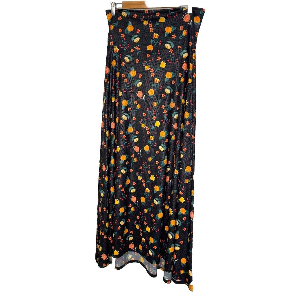 Lularoe Women’s Maxi Long Skirt Multicolored Floral Elastic Stretch Size Medium